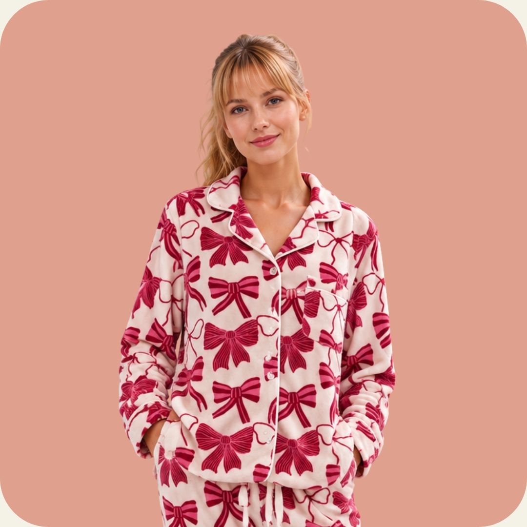 Flowers Buttons Cozy Pajama