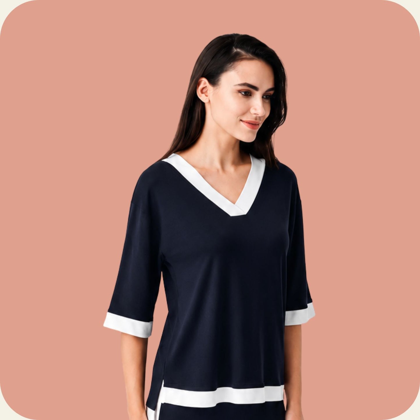 Navy V-Neck Set
