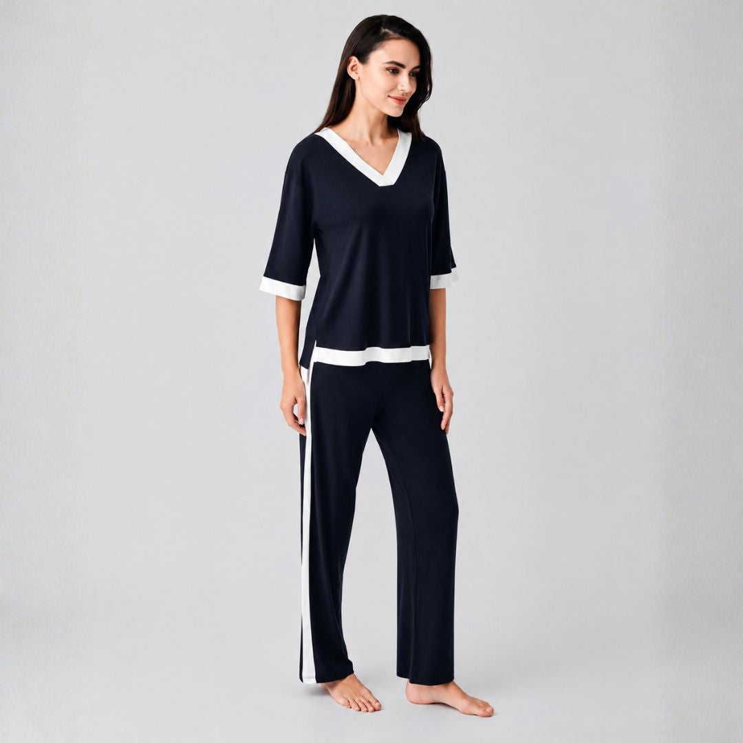 Navy V-Neck Set