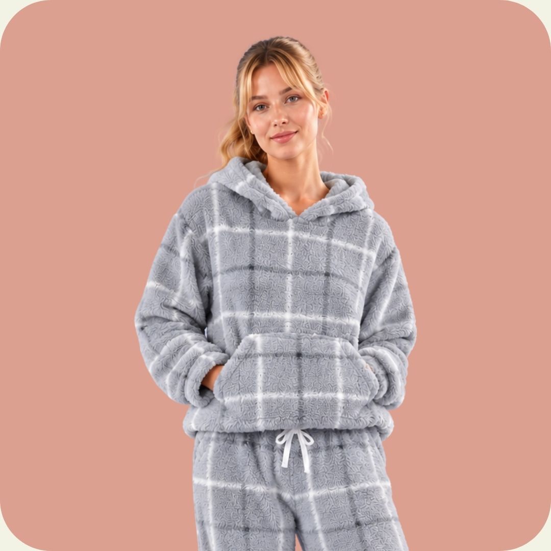 Gray Patterned Cozy Pajama