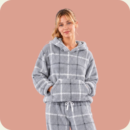 Gray Patterned Cozy Pajama