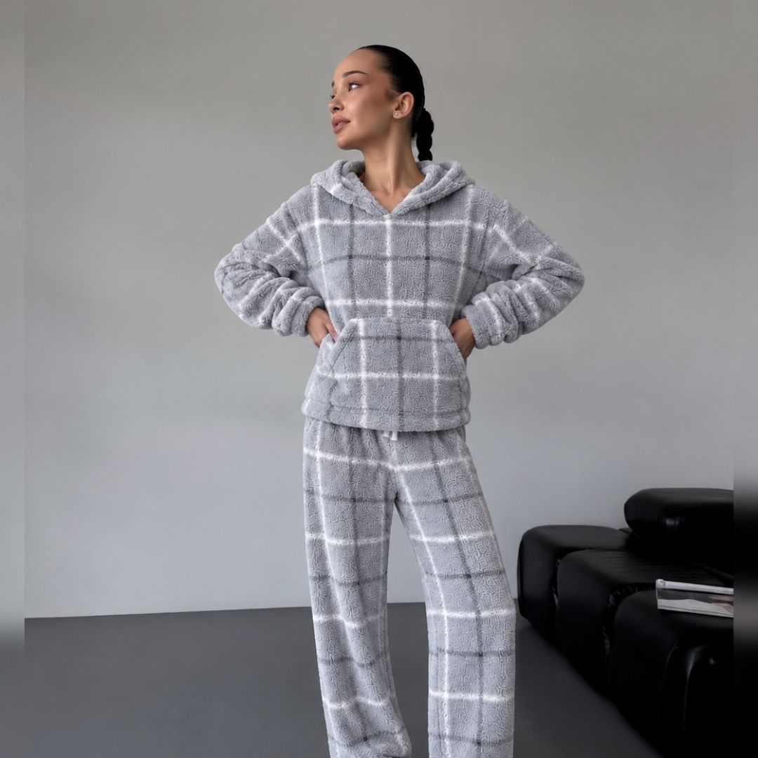 Gray Patterned Cozy Pajama