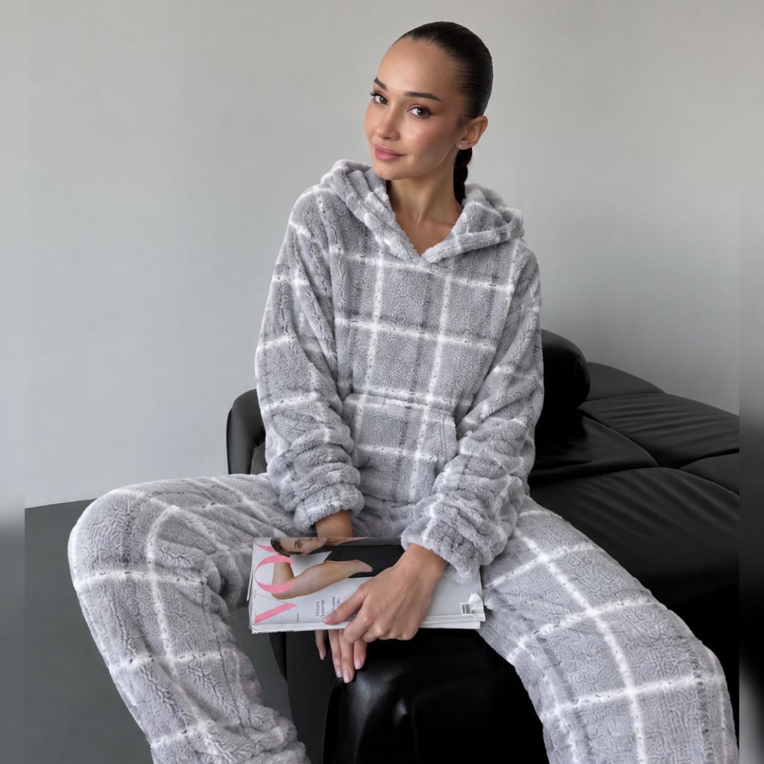 Gray Patterned Cozy Pajama