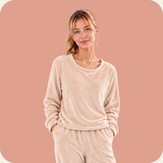 Beige Soft Cozy Pajama